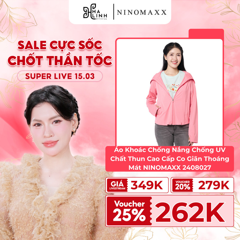 [Võ Hà Linh x NINOMAXX] Áo Chống Nắng Nữ Chống Tia UV Cao Cấp Chất Thun Mỏng Nhẹ Thoáng Khí Ninomaxx