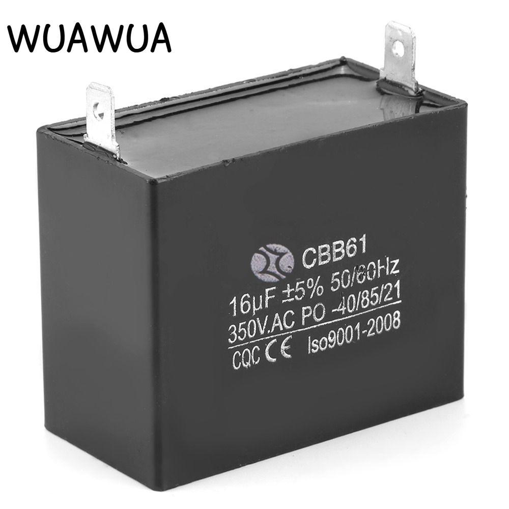 Tụ điện WUAWUA CBB61, Tụ điện máy phát điện AC CBB61 350V, Linh kiện điện -40 / 85 / 21 50 / 60Hz 16