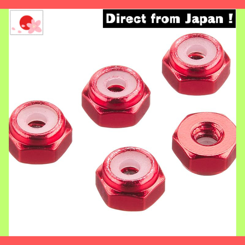 Tamiya Mini 4WD Upgrade Parts No. 493 2mm Aluminum Lock Nuts (Red, 5 pieces) 15493【Japan Original】
