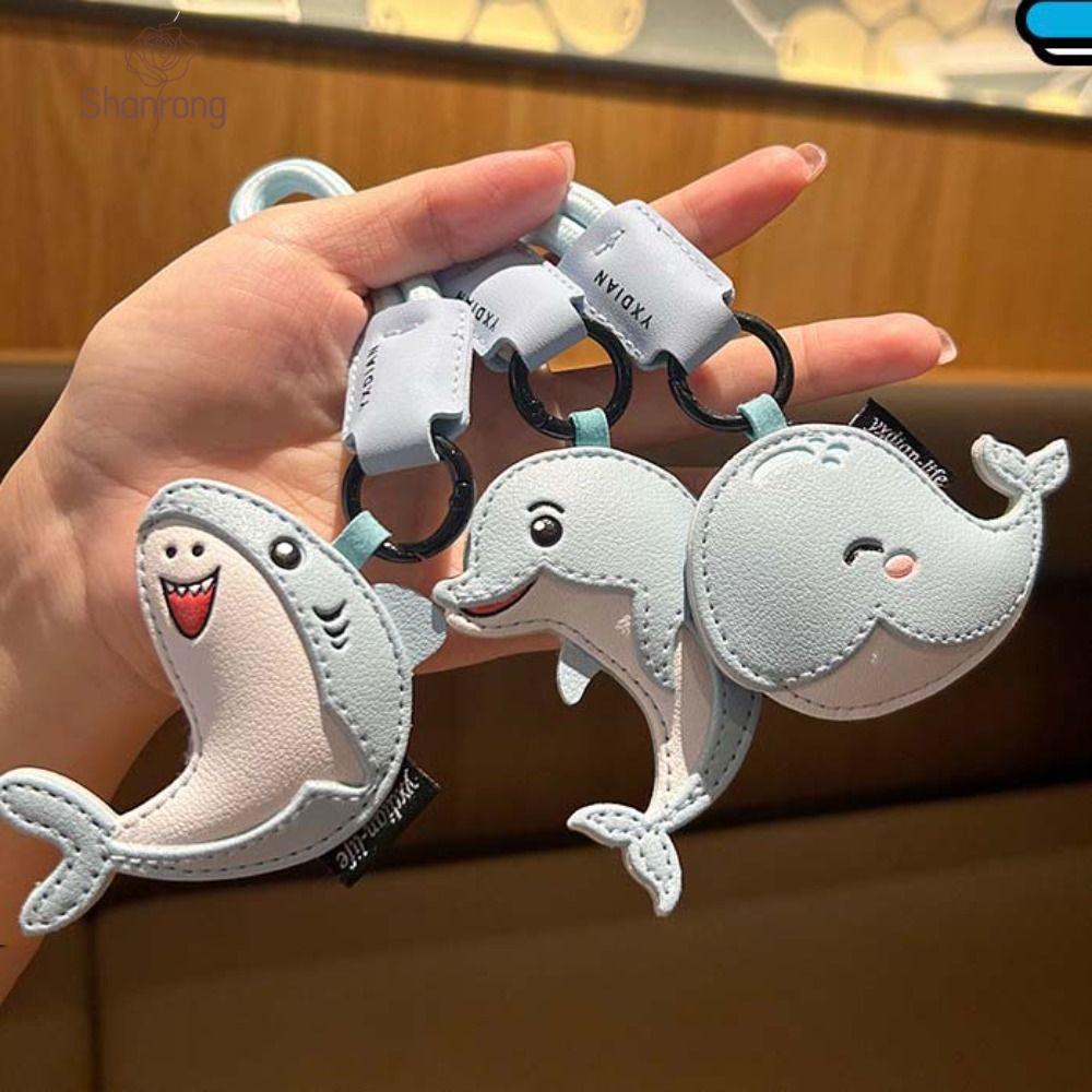 Móc khóa cá heo SHANRONG, Mặt dây chuyền cá heo cá voi bằng da PU, Túi thời trang Charms Shark Ocean