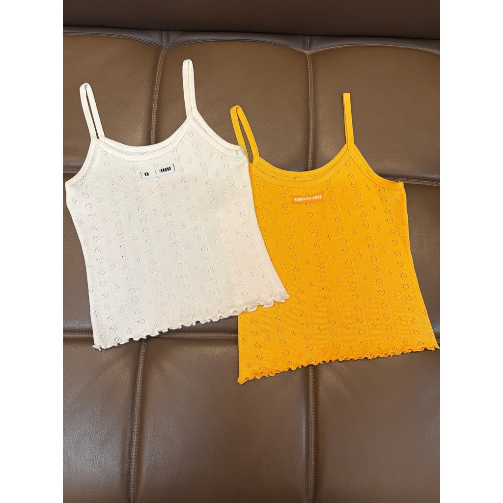 SSDR MIUMIU New double-strap basic style trendy fashion unique sexy women's sleeveless slim-fit tank