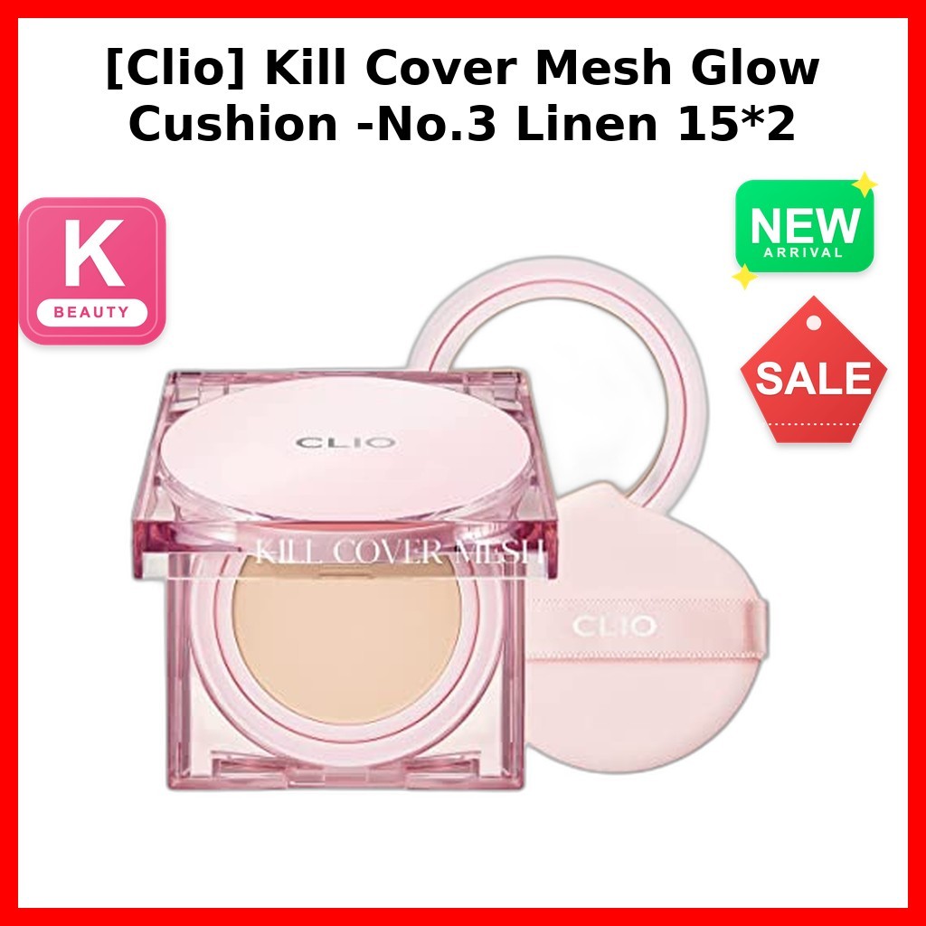 [Clio] Kill Cover Mesh Glow Cushion -No.3 Linen 15 * 2 / Đệm phát sáng Hàn Quốc / Hoàn thiện rạng rỡ
