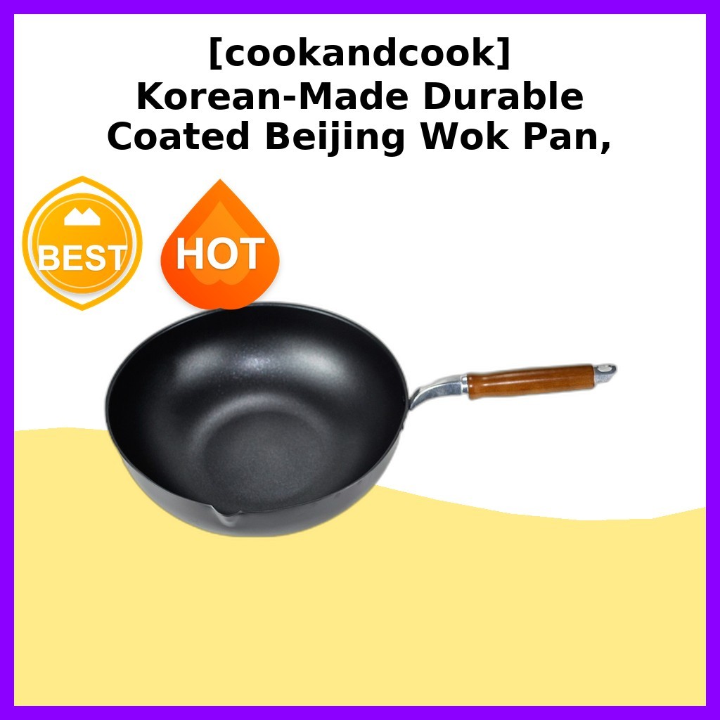 [cookandcook] Chảo chảo Bắc Kinh phủ bền bỉ sản xuất Hàn Quốc, 26cm, 1 cái / Chảo chảo Hàn Quốc / Lớ