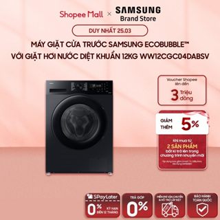 [MIỄN PHÍ VẬN CHUYỂN] Máy giặt cửa trước Samsung Ecobubble™ với Giặt hơi nước diệt khuẩn 12kg WW12CGC04DABSV