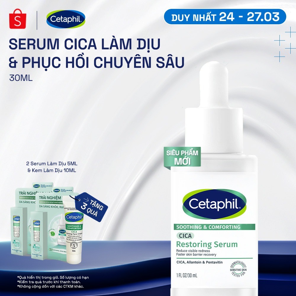 Serum tinh chất phục hồi chuyên sâu Cetaphil Soothing & Comforting Cica Restoring Serum 30ML