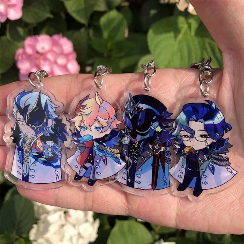 Móc khóa Mica Acrylic Anime Genshin Impact nhân vật Fatui Dottore Columbina Capitano Childe chibi tr