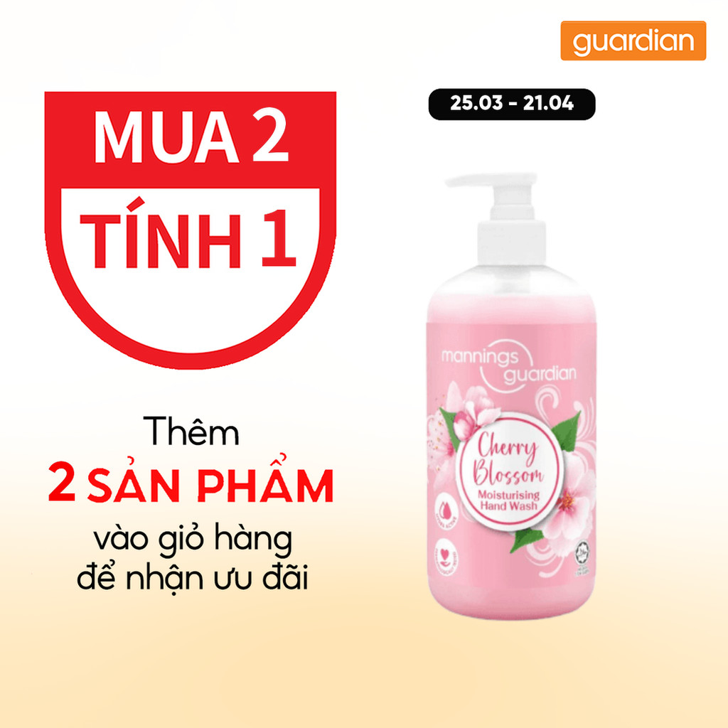 Nước Rửa Tay Dạng Gel Mannings Guardian Moisturising Hand Wash 500ml | Guardian Việt Nam