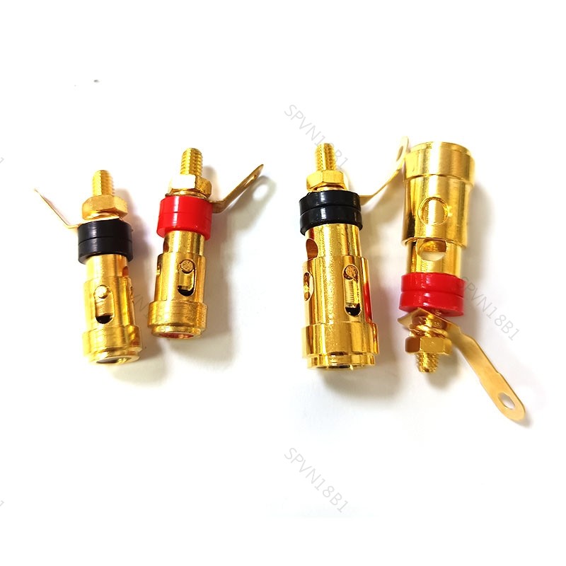Mạ Vàng Đồng Loa Ràng Buộc Bài Lò Xo Tải Báo Chí Kẹp Đầu Cuối Kết Nối Cho AMP Hifi Cáp Âm Thanh Khuế