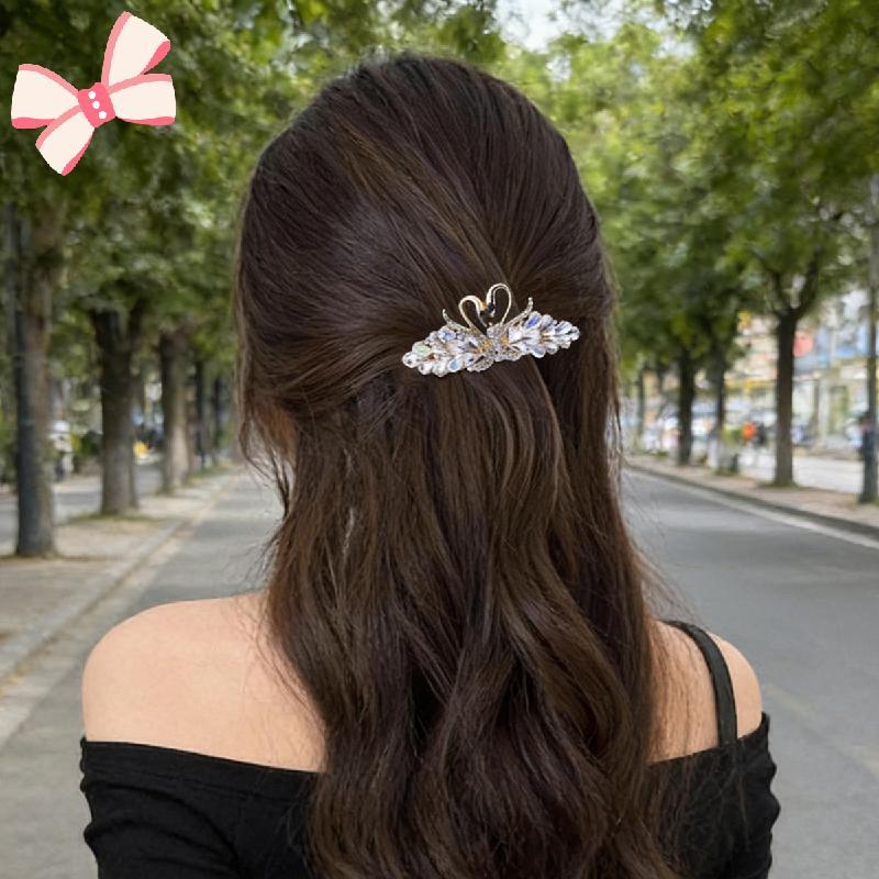 Kẹp Tóc Nữ, Kẹp Tóc Thiên Nga Pha Lê Tinh Tế, Kẹp Tóc Đuôi Ngựa Nữ, Kẹp Tóc Nữ Thanh Lịch