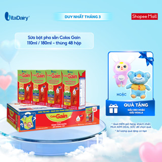 [THÙNG 48 HỘP] Sữa uống dinh dưỡng Colos Gain 110ml/180ml cải tiến - Giúp bé cải thiện cân nặng, bổ sung năng lượng