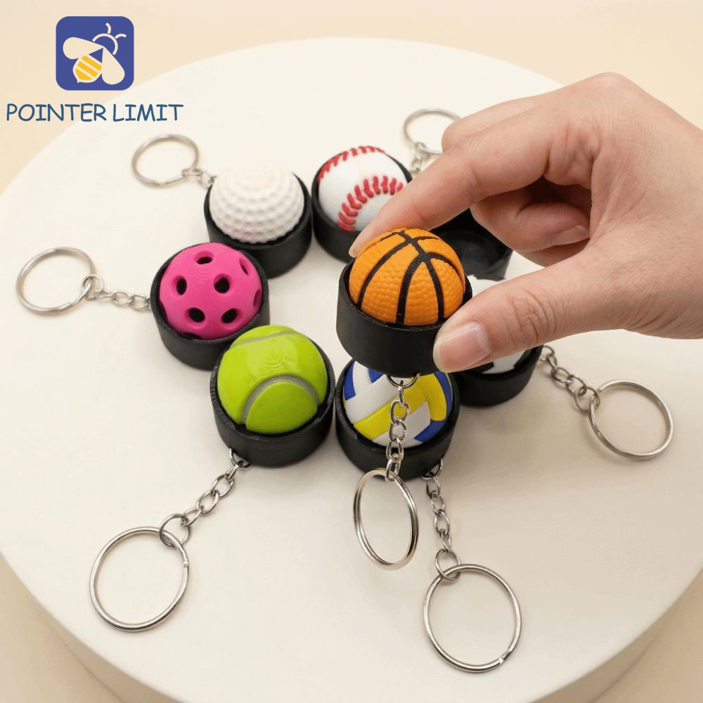 POINTER LIMIT Móc khóa in 3D, Chủ đề thể thao Bóng rổ Giảm căng thẳng Móc khóa, Quà tặng Thiết kế sá