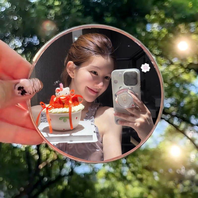 Du Lịch Gương lồi Cầm Tay Check-in Camera Gương Góc Rộng Selfie Hiện Vật Selfie Gương Trang Điểm Gươ