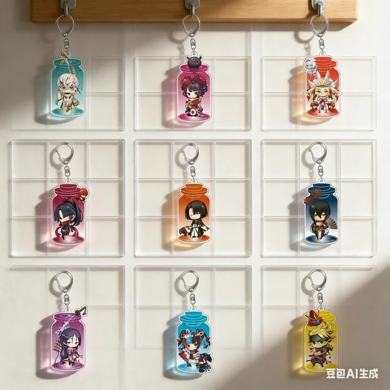 Móc khóa Anime Fate/Grand Order FGO Acrylic Mica Chibi Saber Merlin Mash Gilgamesh phụ kiện treo bal