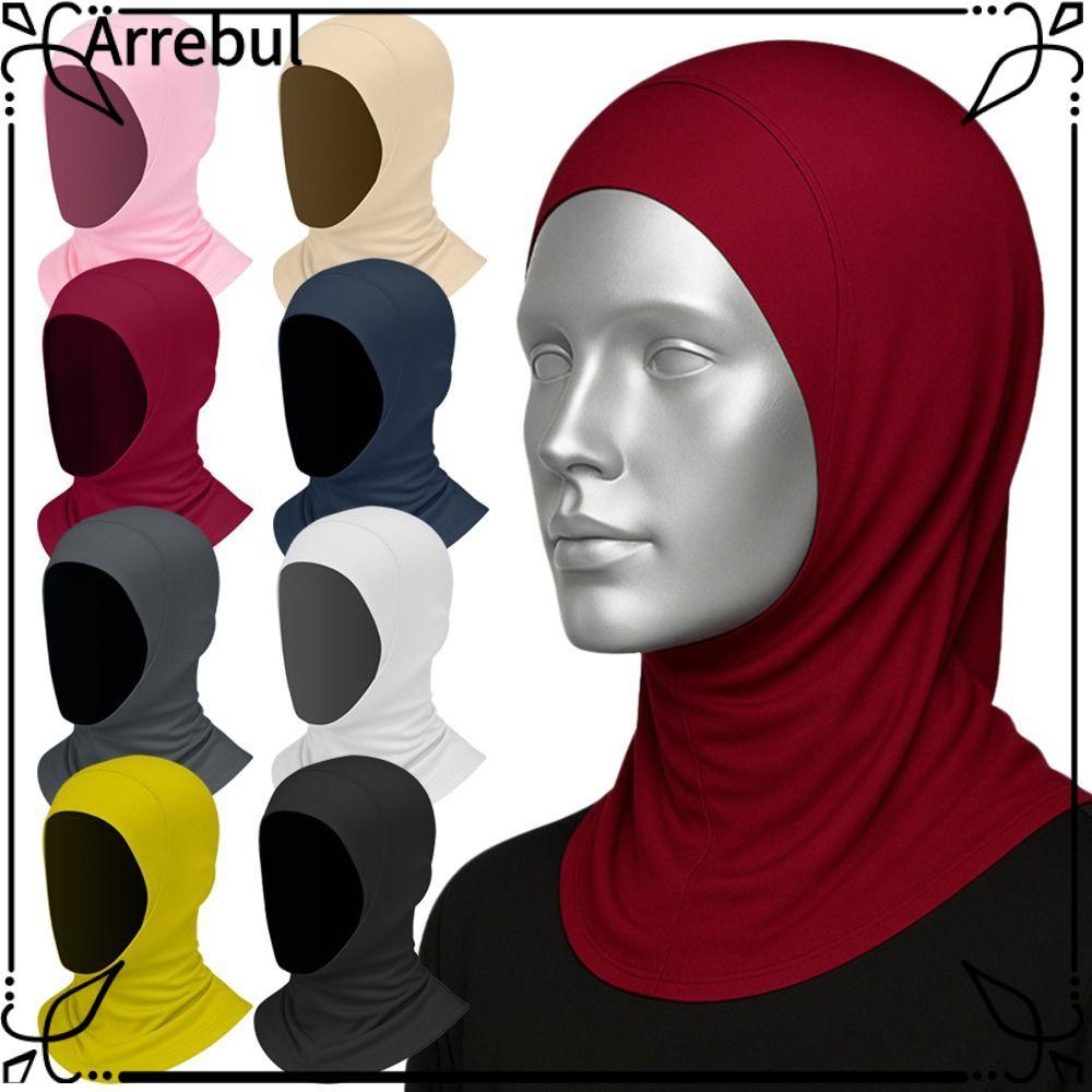 Khăn Hijab nữ ARREBUL, Khăn choàng Hijab chống nắng bằng lụa băng, Bảo vệ cổ thanh lịch Nhẹ màu trơn
