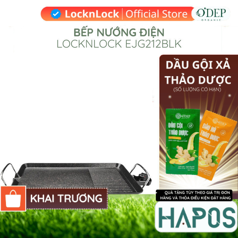 Bếp nướng điện electric grill - màu đen Chính hãng LocknLock EJG212BLK - HAPOS HOF