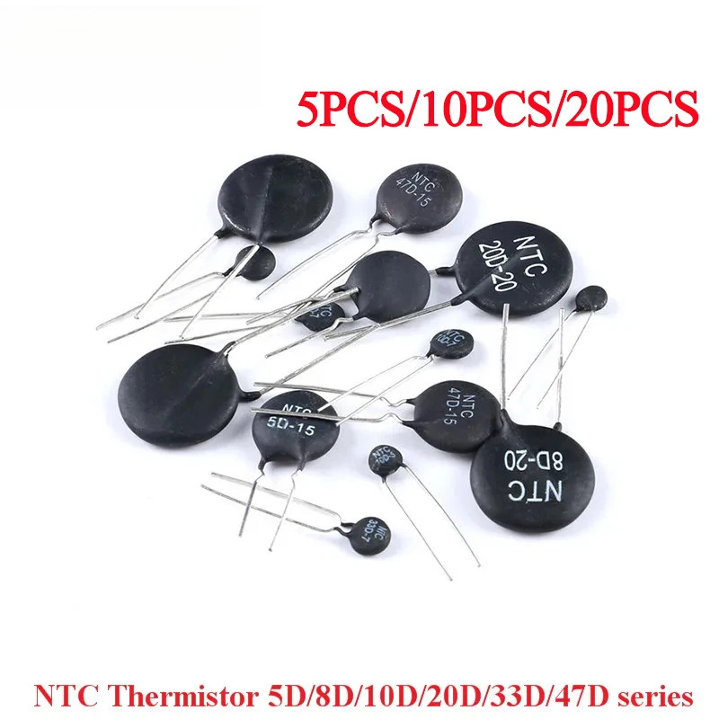 5-20 Chiếc Điện Trở Nhiệt Điện Trở NTC 5D-5 5D-7 5D-9 5D-11 5D-15 8D-7 8D-9 8D-11 8D-20 10D-5 10D-7 