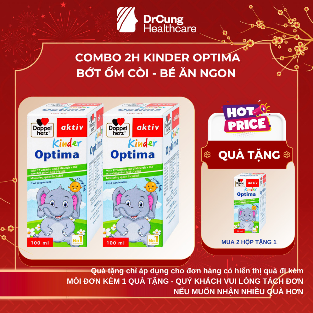 [COMBO 2] Siro Ăn Ngon Cho Bé Kinder Optima Doppelherz Đức - Hỗ Trợ Tiêu Hóa DrCung Heathcare (100ml