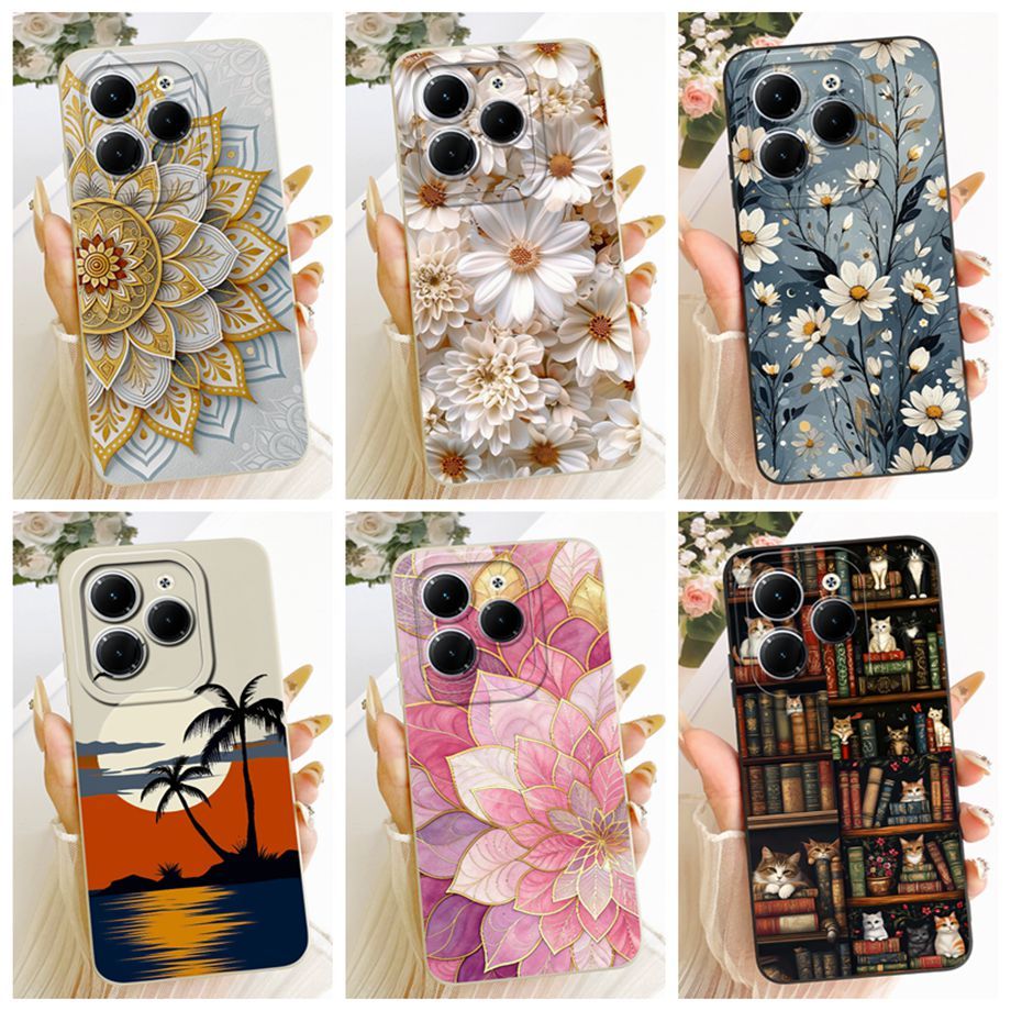 Ốp Điện Thoại Cho Infinix Hot 40 Pro Ốp Lưng X6837 Thiết Kế Hoa Sang Trọng Mềm Mờ Silicon Ốp Lưng Ch
