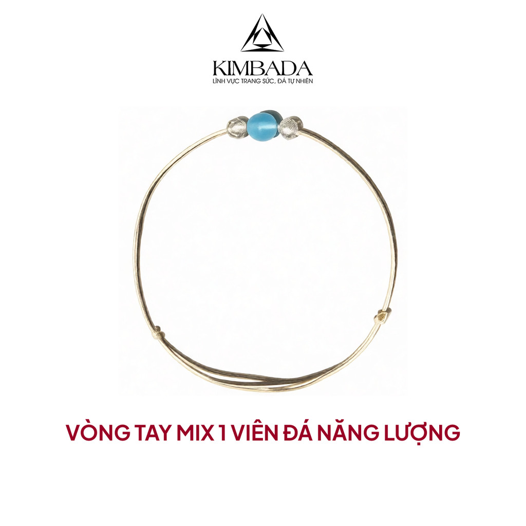 Vòng tay nữ handmade 1 viên thạch anh kèm charm Kimbada lắc tay phong thuỷ nhẹ nhàng, nữ tính