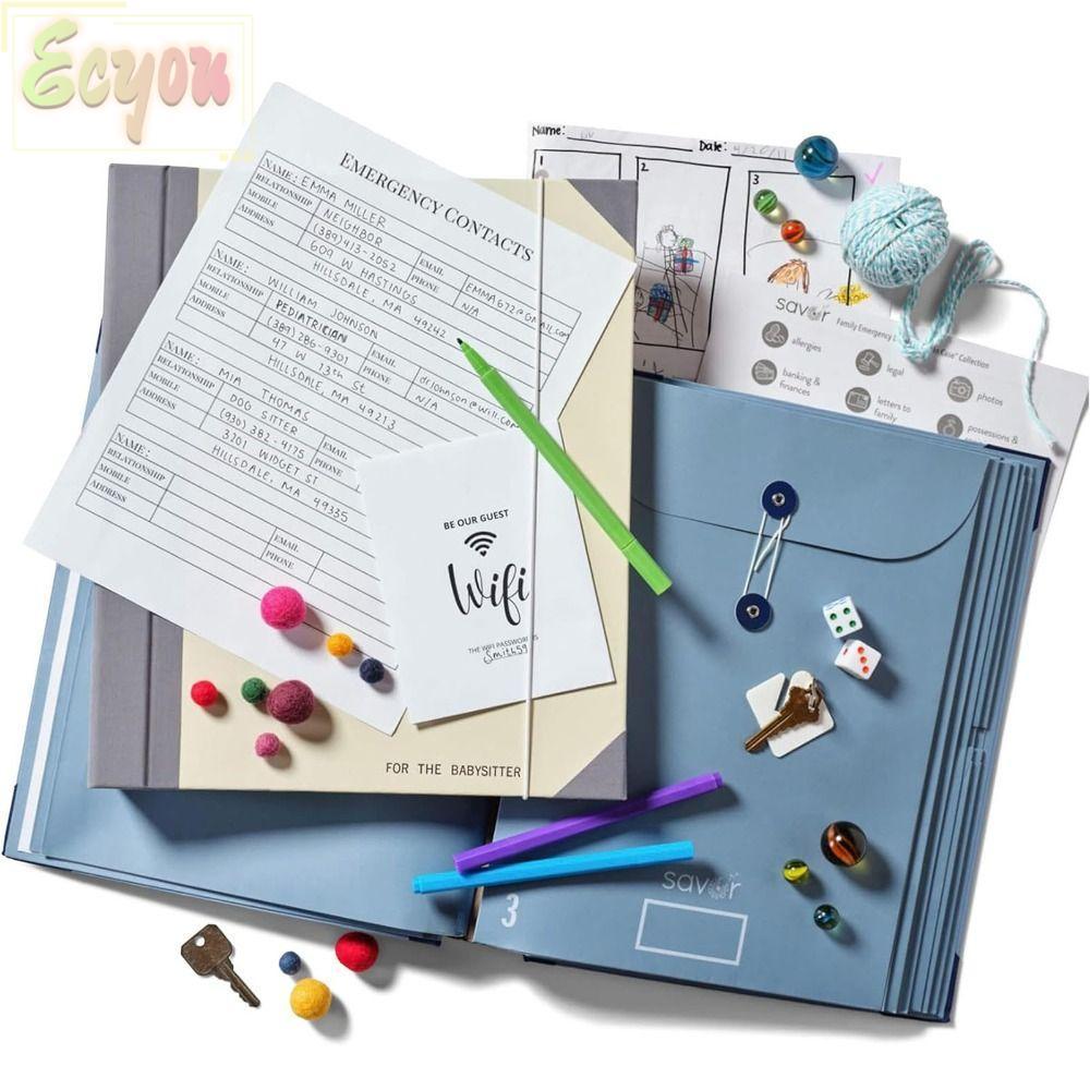 ECYOU In I Go Missing Binder, Pocket Binder File Organizer Manila Pocket Folder, File Storage Tools 