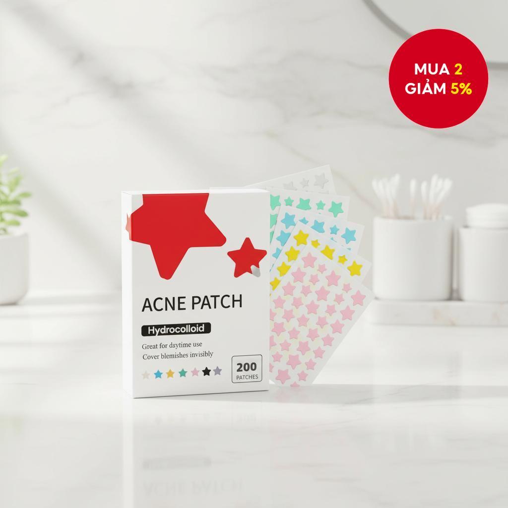 200 miếng dán mụn hydrocolloid dễ thương cho mặt, miếng dán mụn, miếng dán mụn để che mụn, vết thâm 