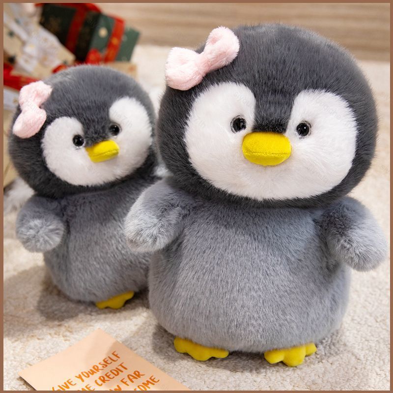 SY Penguin Plushie Bowknot Hoạt Hình Sang Trọng Đồng Hành Đồ Chơi Búp Bê Cho Bé Gái