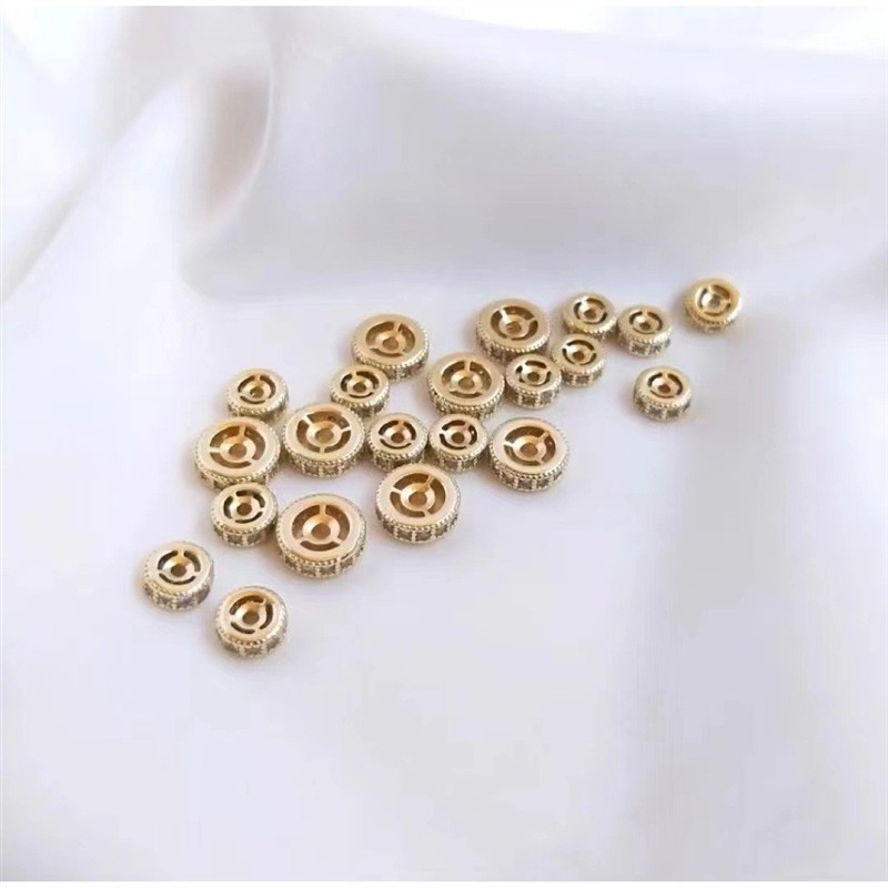Spacer Hạt 14K dát Zircon Wheel diy Phụ kiện
