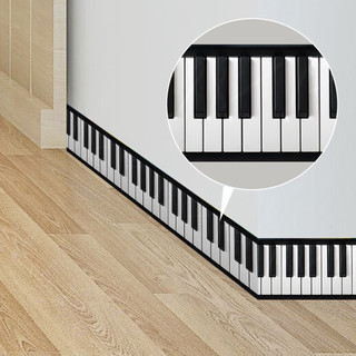 Decal dán tường Hình Đàn piano Trắng Đen 3d 200cm