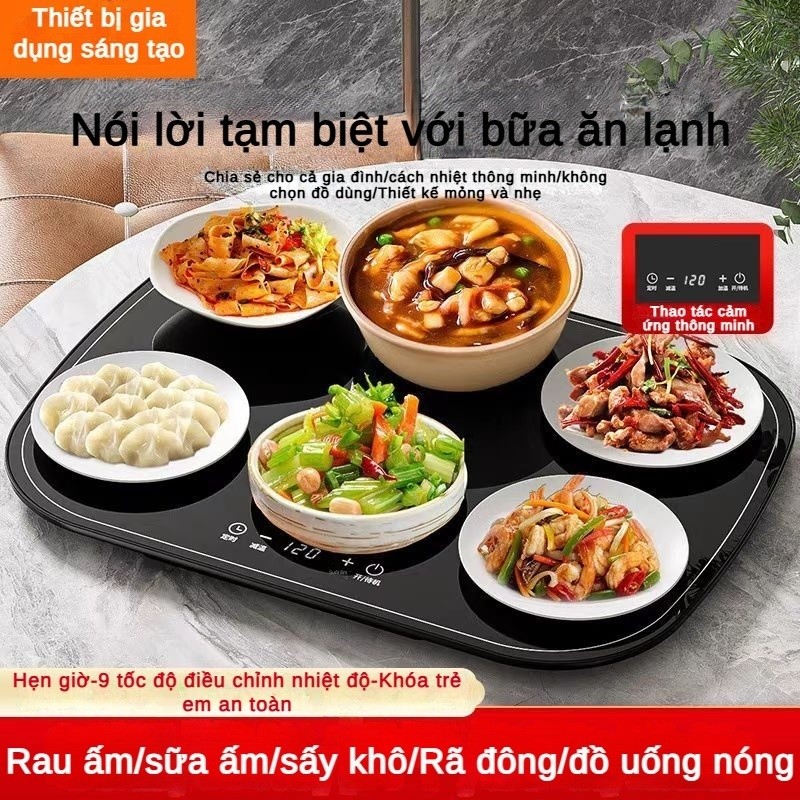 Khay giữ nóng thức ăn thông minh cho gia đình khay hâm nóng giữ nhiệt rã đông thức ăn Bàn ăn đa năng gia đình