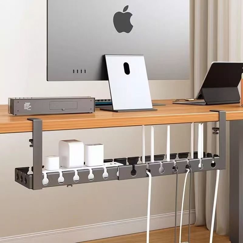 Under-Desk Cable Organizer Perforated Power Cord Rack Slot Circuit Organizer Box Lưu trữ dây Máy tín