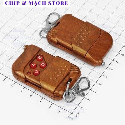 Remote 433Mhz Fixed Code 4 Nút ABCD Màu Gỗ EV1527 Chip & Mạch Store