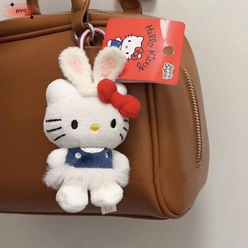 Kawaii Sanrio Hello Kitty KEYCHAIN-dễ thương búp bê sang trọng Keyring Ba lô Mặt dây chuyền Quà Tặng