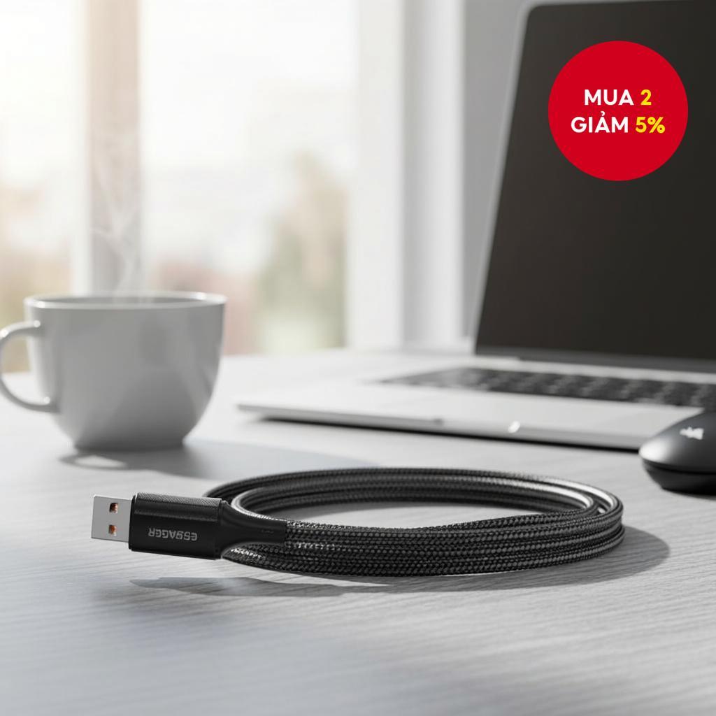 Cáp sạc nhanh USB Type-C Essager 120W cho Xiaomi 14 Ultra Huawei Samsung cáp dữ liệu nhanh