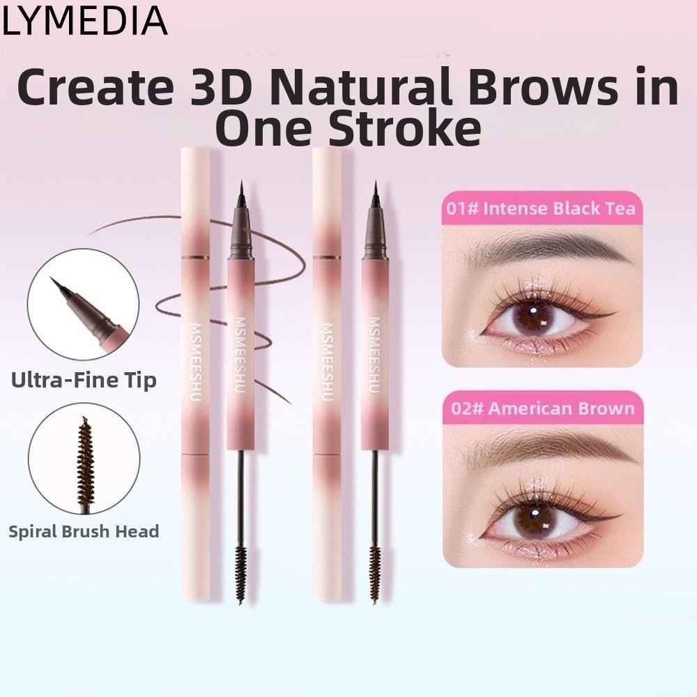 Kem Nhuộm Lông Mày LYMEDIA, Bút Chì Lông Mày Hai Đầu Chuyên Nghiệp Lâu Dài, Dụng Cụ Trang Điểm Mắt C