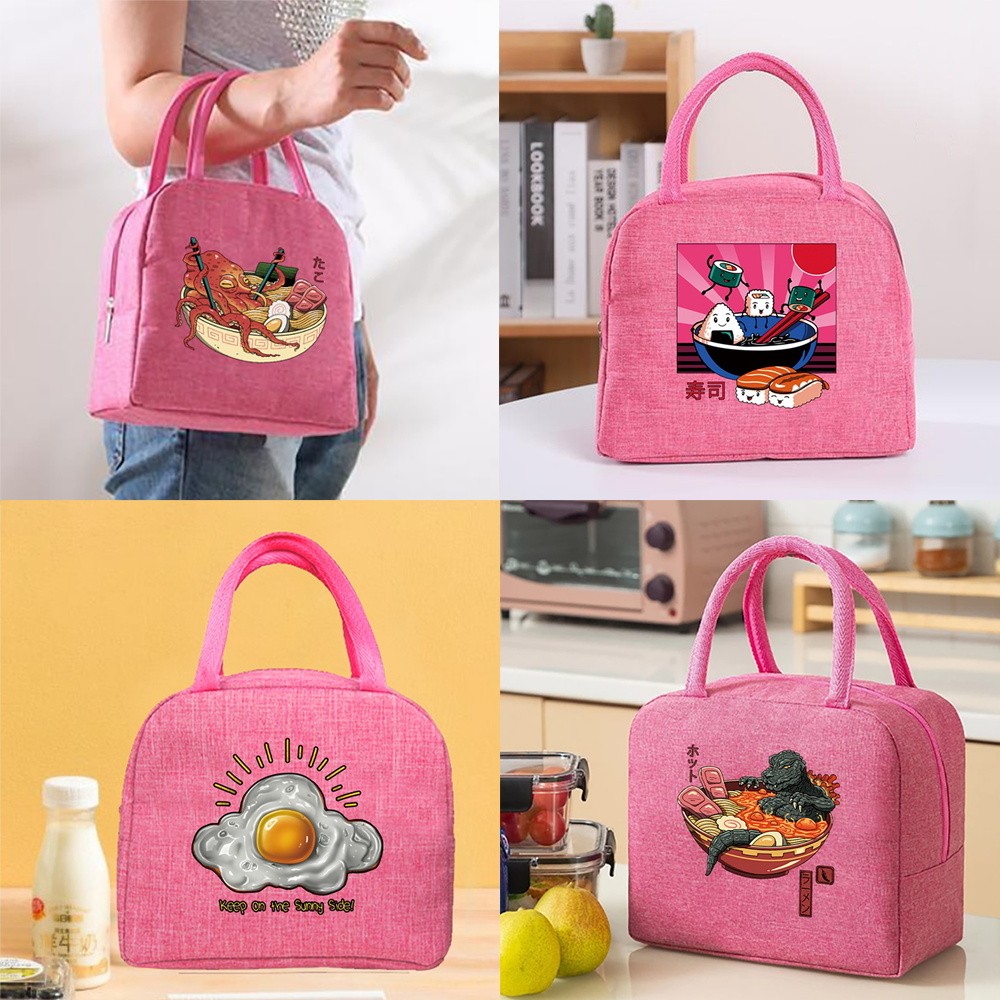 Student portable lunch bag Insulated lunch bag handbag lunch bag Leak-proof Outdoor picnic Thickened