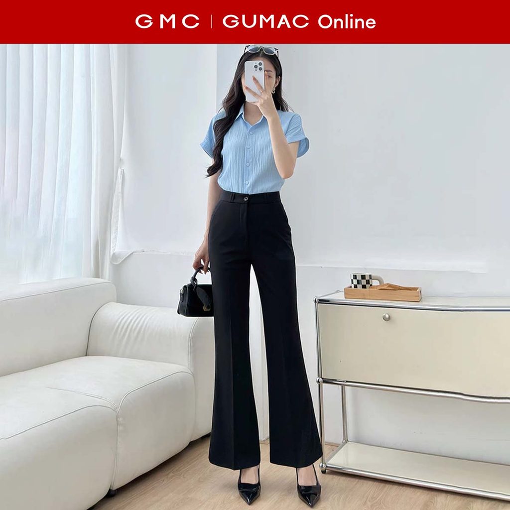 [MUA 2 GIẢM 25K] Quần tây nữ form ống loe tôn dáng cá tính chất liệu mềm thoáng thời trang GUMAC QF1