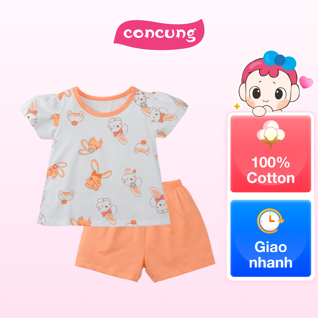 Bộ bé gái ngắn Animo Easy LU0625016 (2Y,Trắng-hồng,TT02)