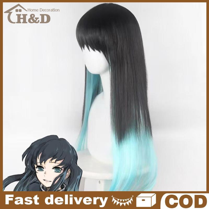 Anime tokitou muichirou cosplay Tóc Giả muichiro tokito tóc giả tóc tổng hợp chịu nhiệt