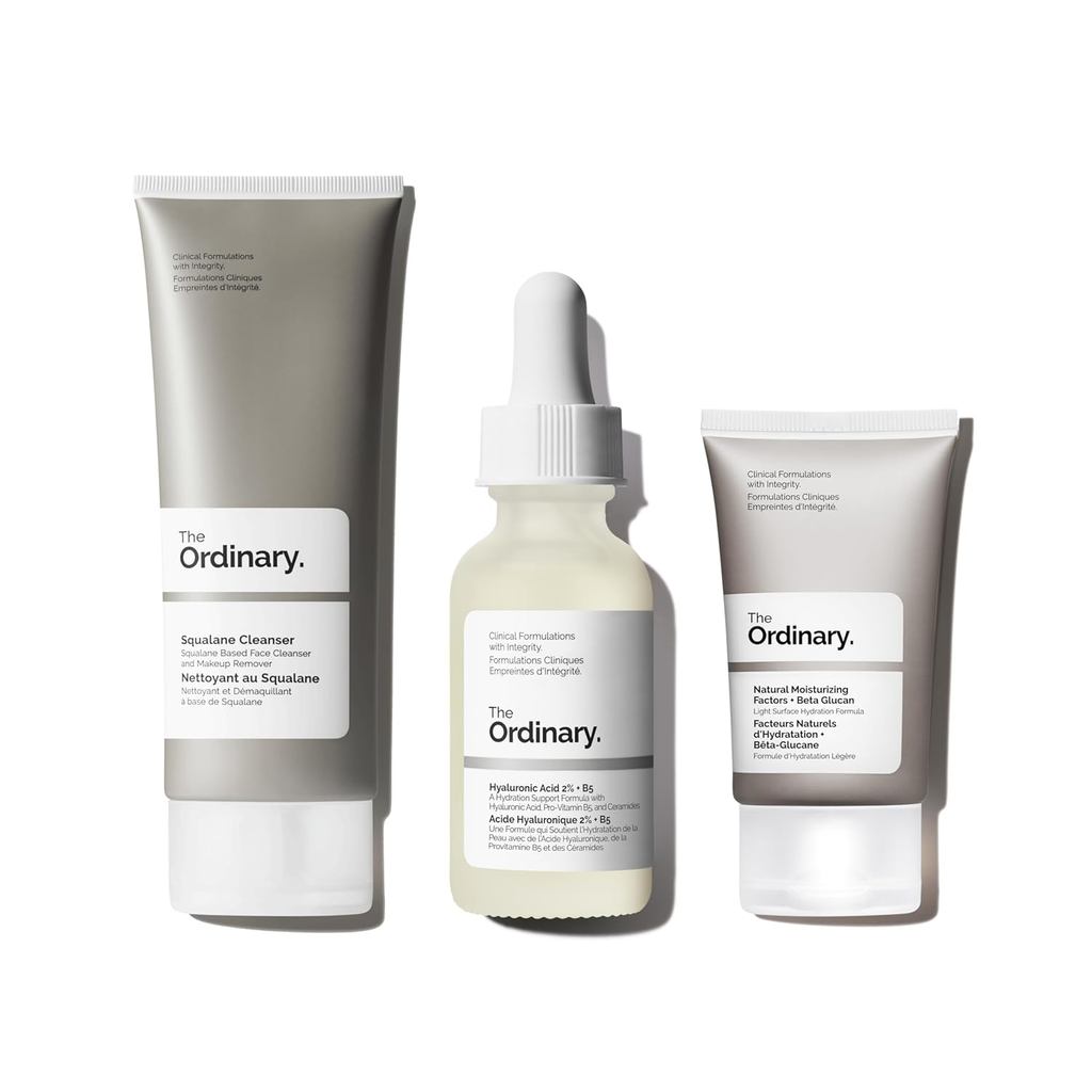 THE ORDINARY Bộ sưu tập dưỡng ẩm thông thường - Bộ gói chăm sóc da cho da dầu - Axit Hyaluronic 2%, 
