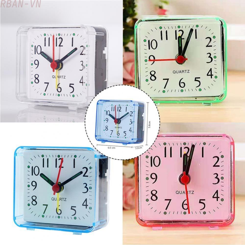Alarm Clock 1 AA Battery Square No Tick Silent Small Easy-To-Read Numbers