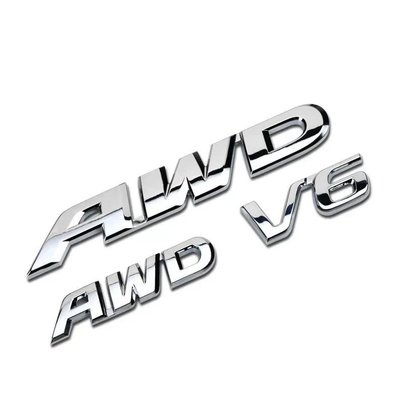 3D Kim Loại Chrome Logo AWD Biểu Tượng Chữ Cái Xe Fender Huy Hiệu Thân Cây Decal Phù Hợp Cho Xe Hond