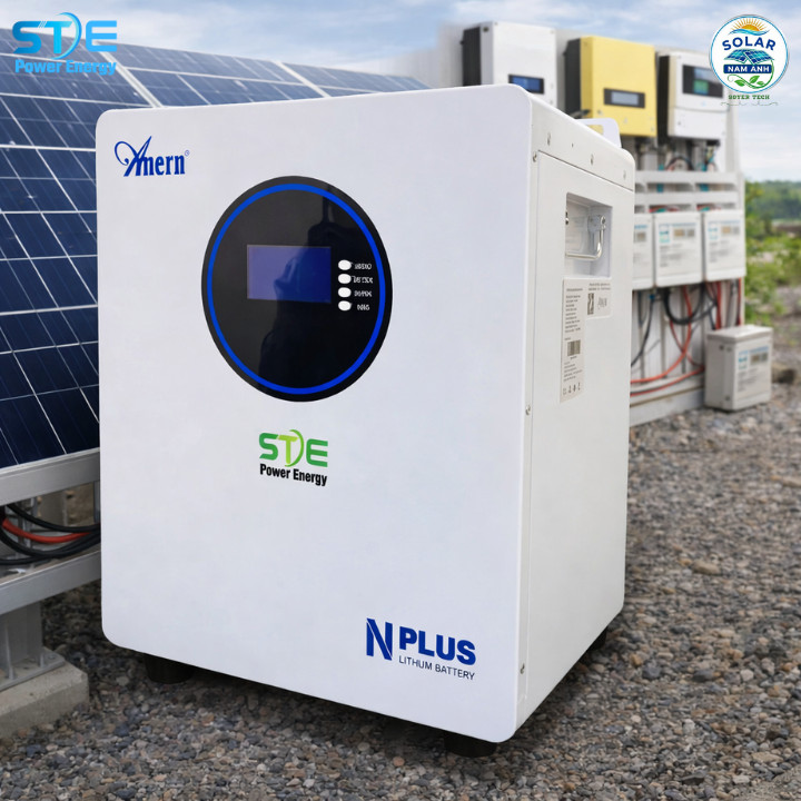 Bộ lưu trữ điện 51.2V 100Ah với INVERTER 48V cho hệ thống năng lượng mặt trời-Hàng chính hãng ANER