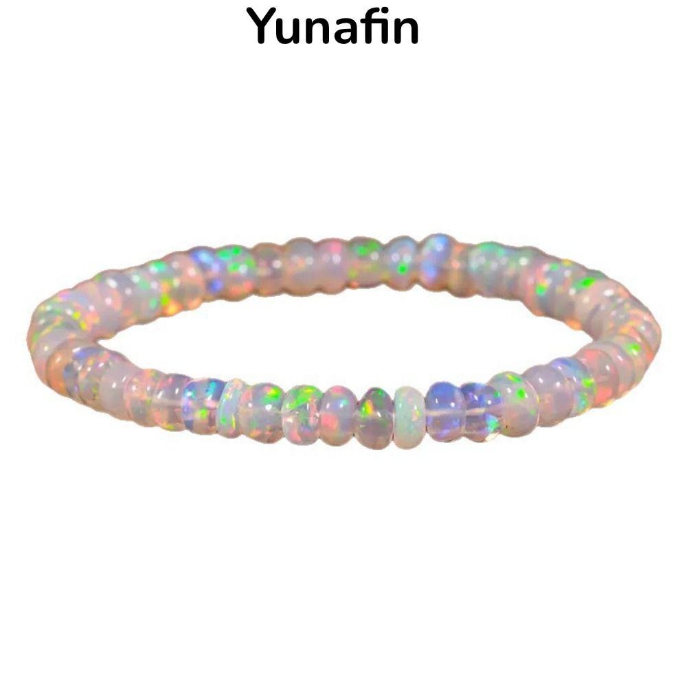 Vòng tay Yunafin hạt opalite đính cườm, dây đàn hồi - Trang sức thời trang cá nhân & Quà tặng