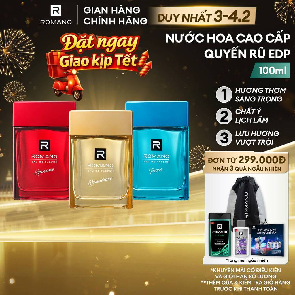 Nước hoa Cao Cấp Dành Cho Nam EDP Romano Giovane / Picco / Grandiose 100ML