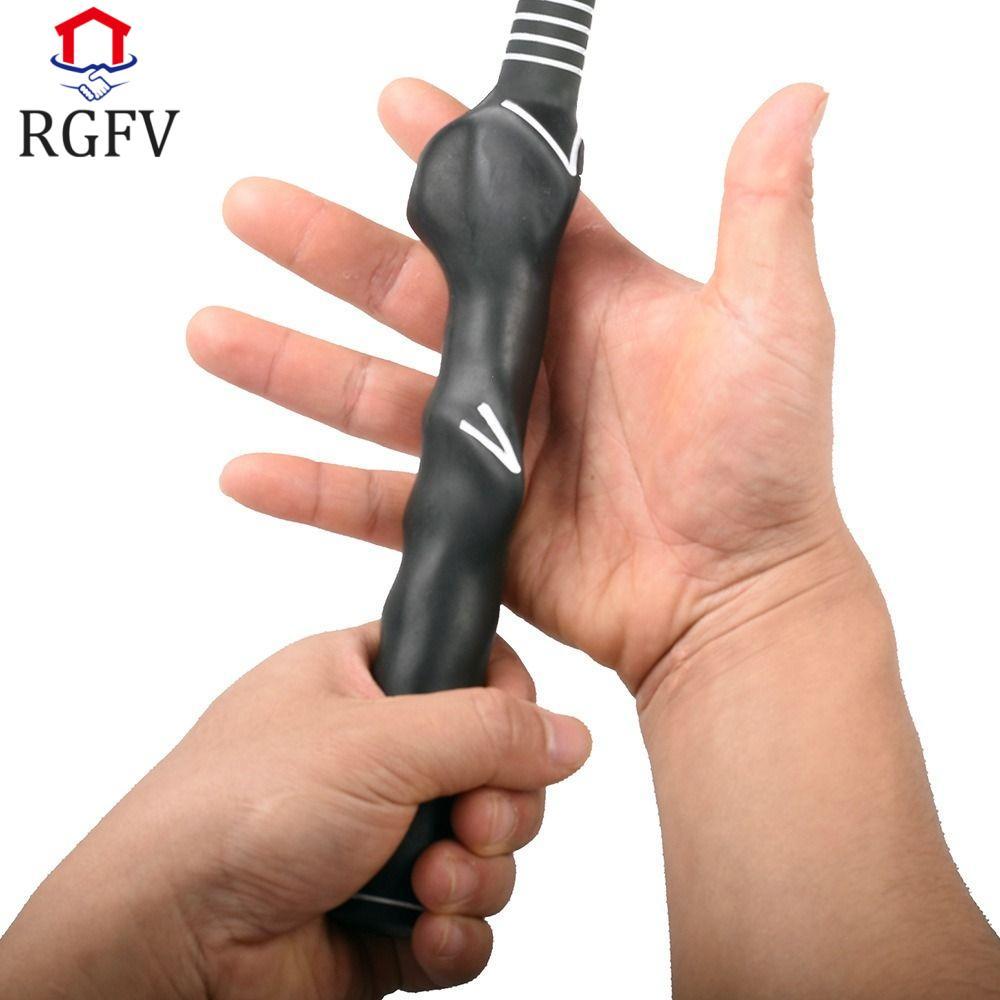 RGFV Golf Practice Pole Grip, Right Hand Corrector Golf Rubber Hand Shape Grip, Club Swing Club Hand