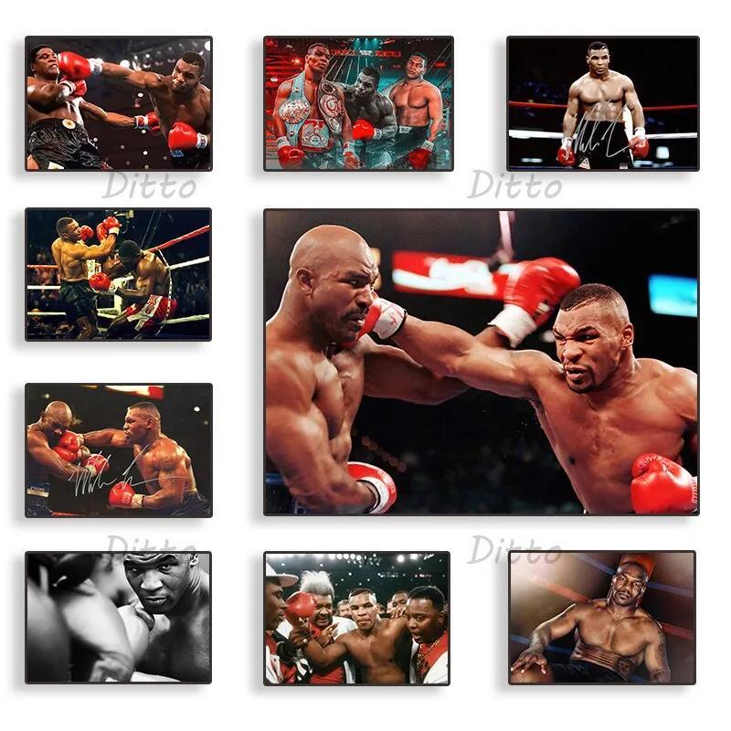 Mike Tyson Vintage Boxing Poster Canvas In Hình Nghệ Thuật Treo Tường Trang Trí Phòng Ngủ Nhà Phòng 