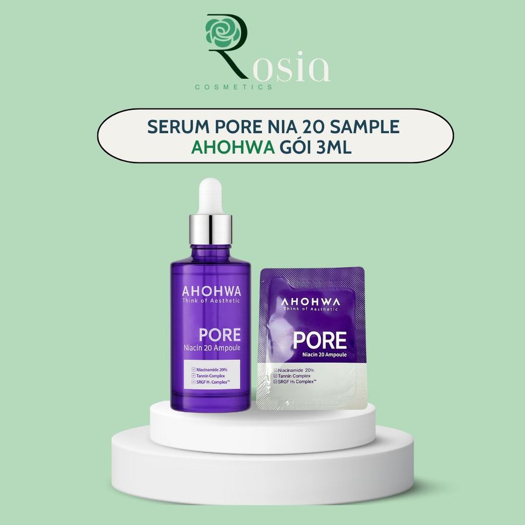 [Sample] Serum Ahohwa làm sáng, cải thiện sắc tố Ahohwa Pore Niacinamide 20% Ahohwa 3ML - Rosia Cosm