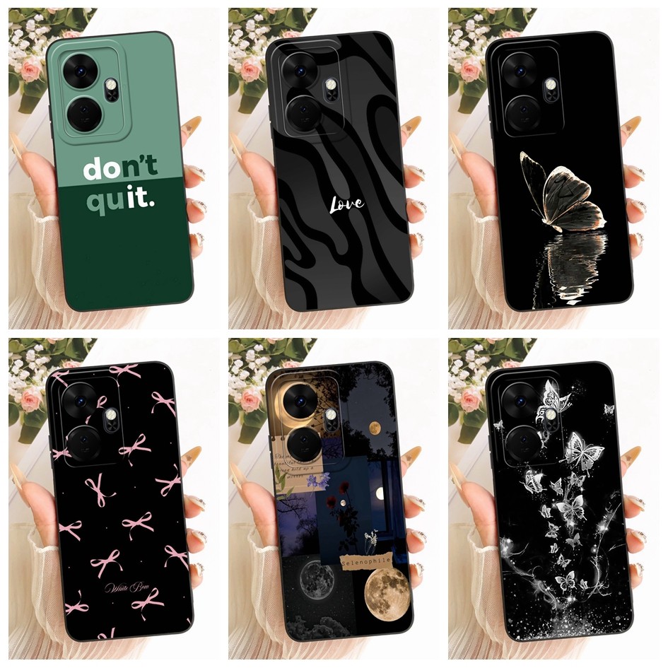 Dành Cho Itel P55 Plus Ốp Lưng PL63LN P663L Bướm Thời Trang Silicon Mềm Bảo Vệ Toàn Diện Ốp lưng Cho