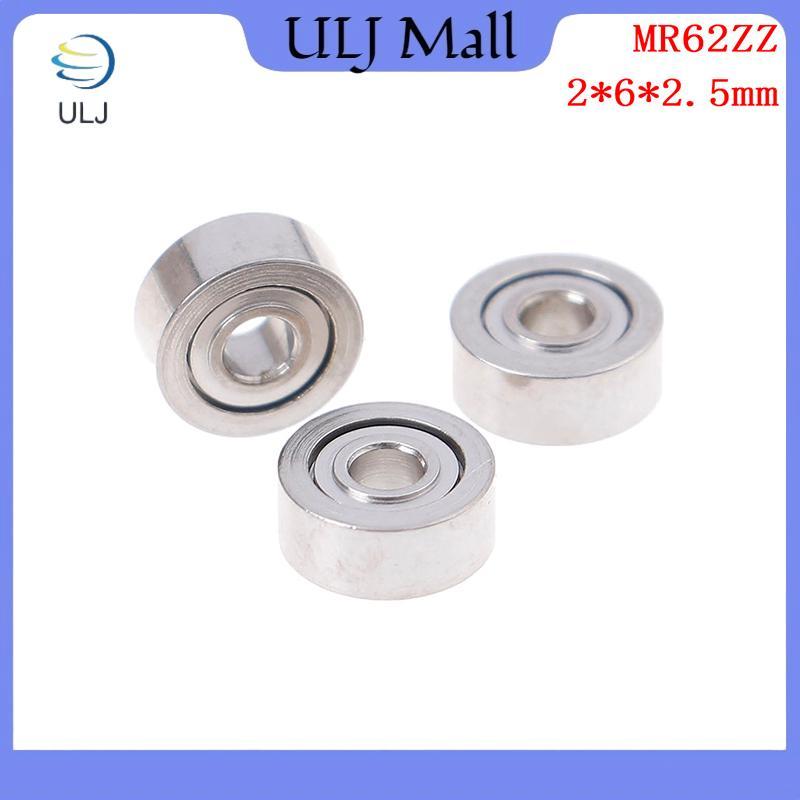 ULJ 10 Chiếc MR62ZZ (2x6x2.5mm) Vòng bi chính xác được che chắn bằng kim loại Vòng bi mini.