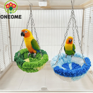 ONEOME Chim Treo Võng, Tổ Cotton Vẹt Chống Cắn Ấm, Vẹt Nhà Chim Mềm Mại Thoải Mái Làm Dày Chim Xoay Đồ Chơi Aviary